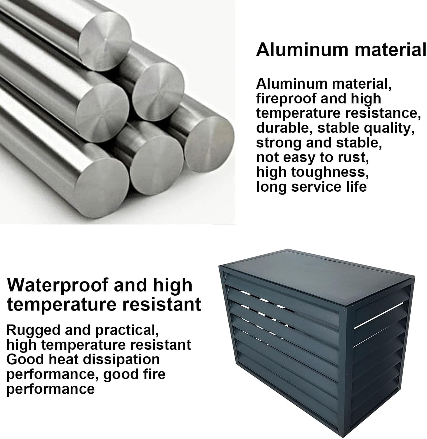 GENERIC Mini Housse De Climatiseur En Aluminium Pour Climatiseur, Protection Contre La Poussière Pour Unités De Climatisation, Pompe à Chaleur, Persienne, Bouclier De Clôture, Cachette, Utilisation En