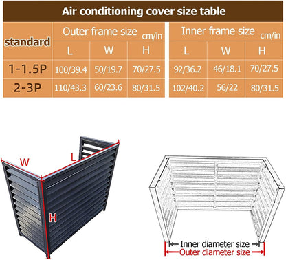  Couvercle De Climatiseur Extérieur En Aluminium Et Boîtier De Pompe à Chaleur, écran De Clôture De Protection Pour Condensateurs, Couvercle Autonome Pour Ordures Et Climatisation, Design Résistant Aux
