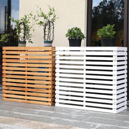 GENERIC Housse De Protection Pour Climatiseur D'extérieur En Bois Massif Avec Persiennes Et Support De Fleurs Résistant Aux Intempéries 85 X 35 X 80 Cm Pour Décoration De Terrasse Et De Jardin