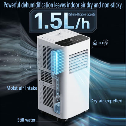 GENERIC Climatiseur Portable 7 000 BTU Avec Télécommande Intelligente (refroidissement, Ventilateur, Déshumidificateur) Avec Ventilateur De Refroidissement Oscillant à 120° à 3 Vitesses Pour Pièces Jusqu'à