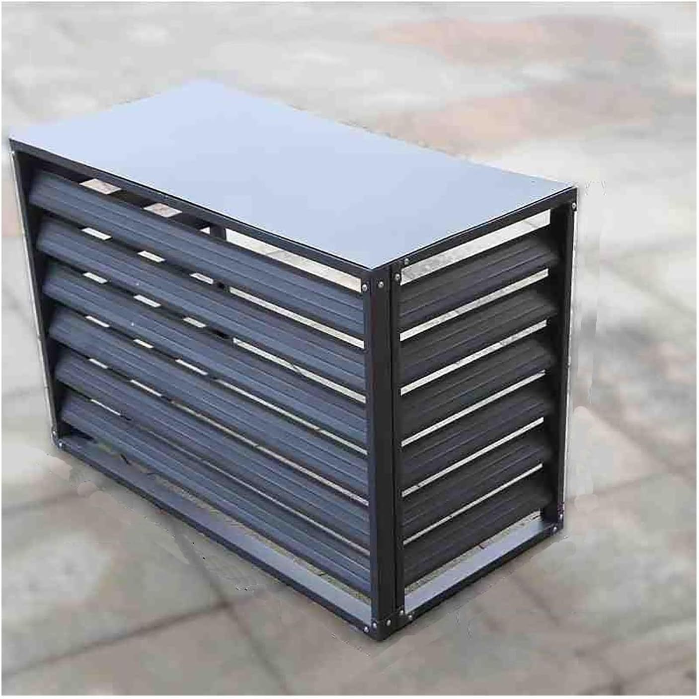 GENERIC Protection De Clôture Pour Climatiseur Extérieur – Boîtier De Protection Pour Unités De Climatisation Et Poubelles, Support Polyvalent Pour Plantes, Gris (110 X 60 X 80 Cm)