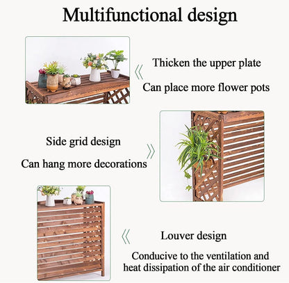 GENERIC Housse De Protection Pour Climatiseur Extérieur En Bois Massif - Clôture D'intimité Pour Fenêtre - Décoration De Jardin Pour Une Esthétique Extérieure Améliorée