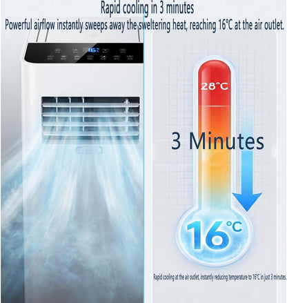 GENERIC Climatiseur Portable 7 000 BTU Avec Télécommande Intelligente (refroidissement, Ventilateur, Déshumidificateur) Avec Ventilateur De Refroidissement Oscillant à 120° à 3 Vitesses Pour Pièces Jusqu'à