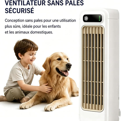  Bricoro Cooling Ace Rafraîchisseur D’Air Portable – Climatiseur Portable USB Avec Écran LED, 3 Vitesses, Refroidisseur D’Air Mural Silencieux Pour Bureau, Chambre, Cuisine Et Maison (Bleu*2)