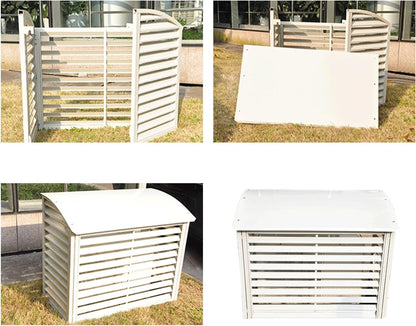 Housse De Protection Pour Climatiseur Mini-Split, Protection Extérieure En Aluminium, Compatible Avec Les Climatiseurs 1-3 P, Résistant Aux Intempéries Et Design élégant