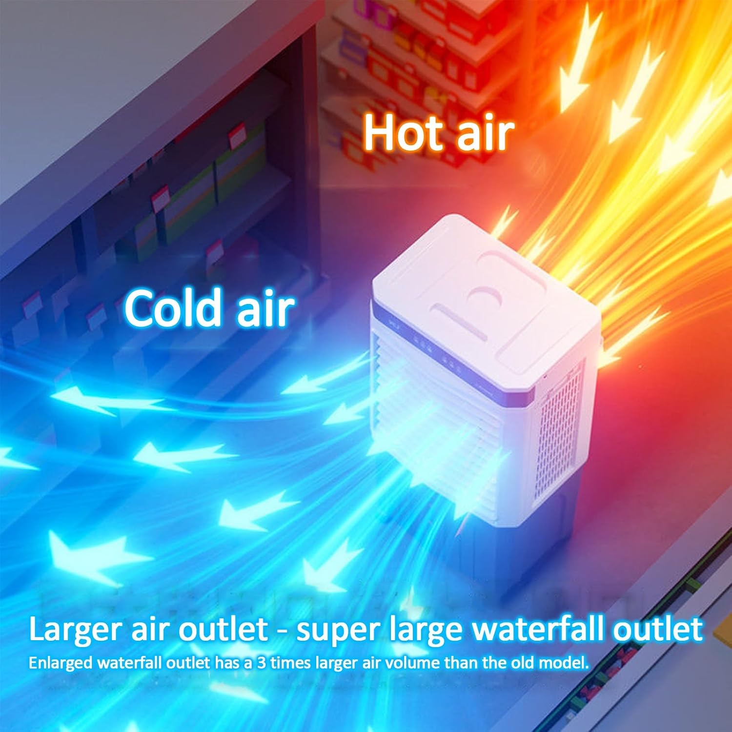GENERIC Glacière De Marais 6500 CFM, Refroidisseur D'air Par évaporation Avec Réservoir De 70/80 L, Télécommande, 4 Blocs De Glace, Oscillation De 110°, 3 Vitesses Pour Garage Commercial