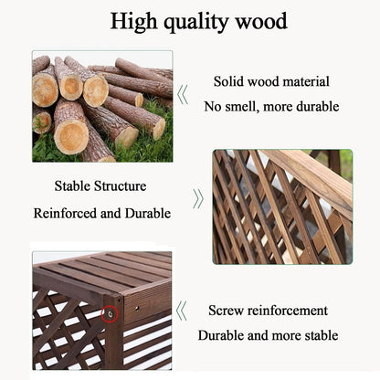 GENERIC Housse De Protection Pour Climatiseur Extérieur En Bois Massif - Clôture D'intimité Pour Fenêtre - Décoration De Jardin Pour Une Esthétique Extérieure Améliorée