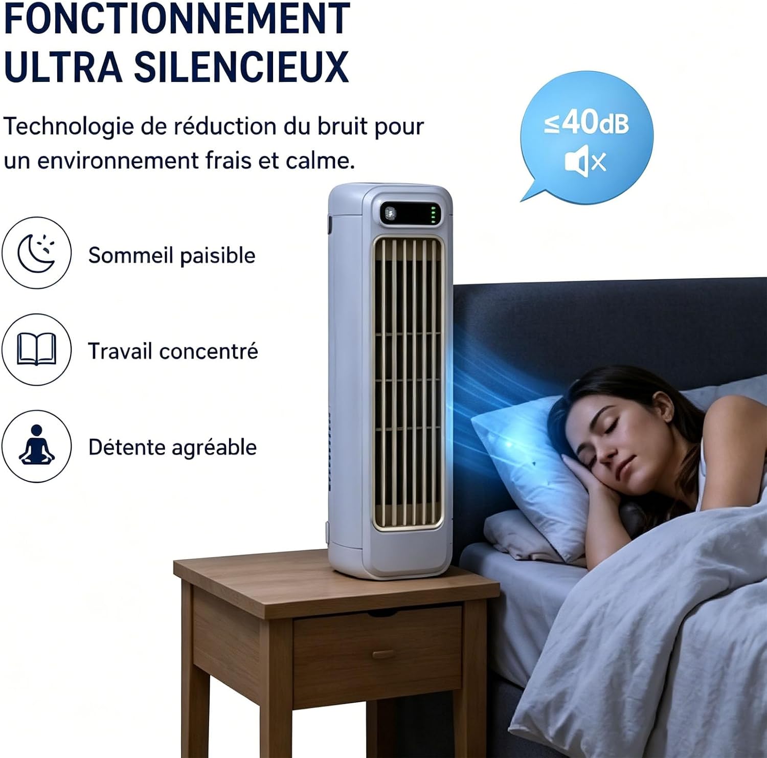  Bricoro Cooling Ace Rafraîchisseur D’Air Portable – Climatiseur Portable USB Avec Écran LED, 3 Vitesses, Refroidisseur D’Air Mural Silencieux Pour Bureau, Chambre, Cuisine Et Maison (Bleu*2)