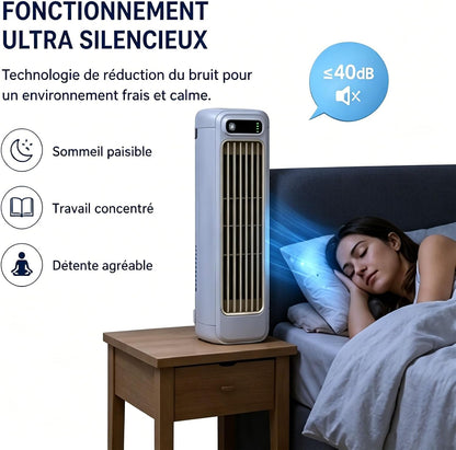  Bricoro Cooling Ace Rafraîchisseur D’Air Portable – Climatiseur Portable USB Avec Écran LED, 3 Vitesses, Refroidisseur D’Air Mural Silencieux Pour Bureau, Chambre, Cuisine Et Maison (Bleu*2)