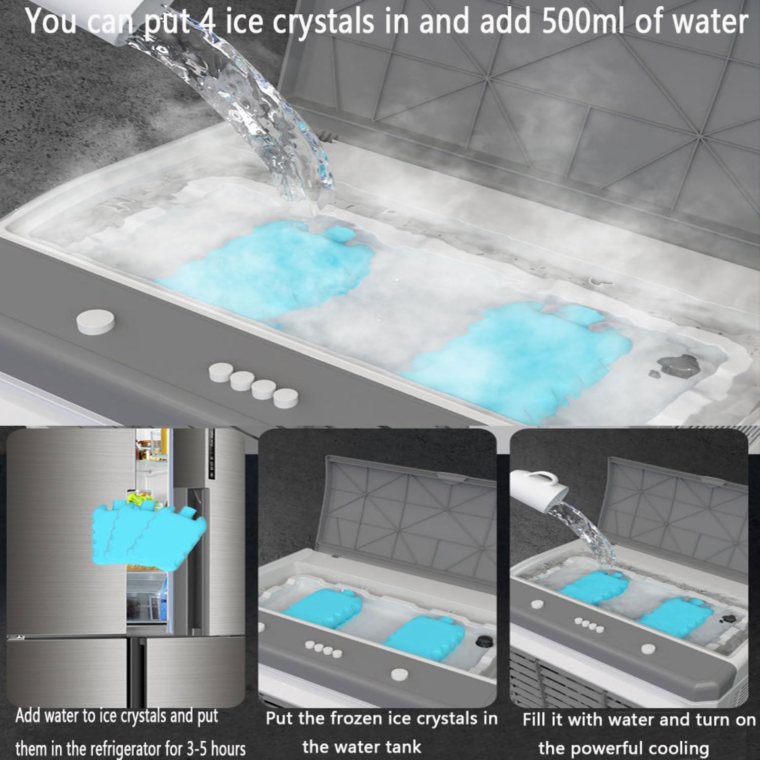  Climatiseur Portable Avec Refroidisseur D'air Oscillant à 120° Avec 3 Vitesses Minuterie De 12 Heures Grand Réservoir D'eau Aucun Tuyau Nécessaire Unité De Climatisation Portable Pour Bureau De Cham