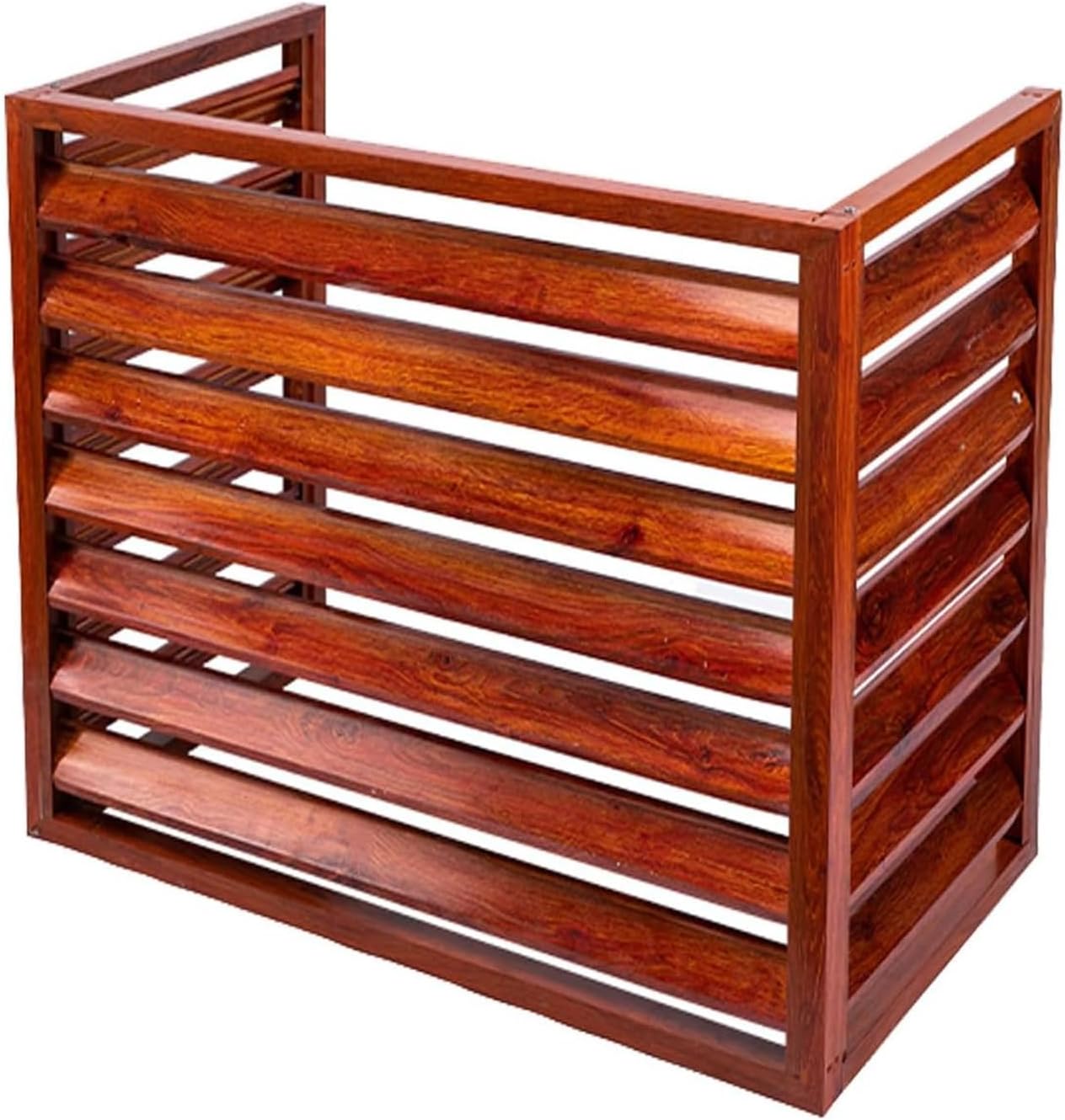 GENERIC Housse De Protection Extérieure En Aluminium Pour Climatiseur – Pompe à Chaleur Et Condensateur Avec Clôture D'intimité à Persiennes Motif Grain De Bois Dimensions (L X L X H) : 100 X 50 X 70 Cm
