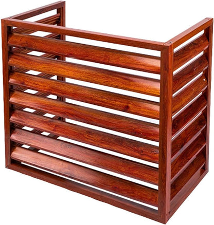 GENERIC Housse De Protection Extérieure En Aluminium Pour Climatiseur – Pompe à Chaleur Et Condensateur Avec Clôture D'intimité à Persiennes Motif Grain De Bois Dimensions (L X L X H) : 100 X 50 X 70 Cm