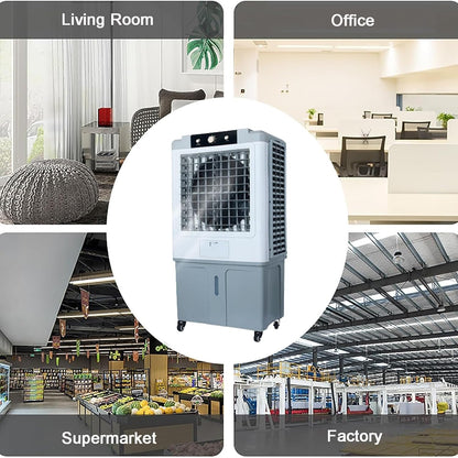  Refroidisseur D'air Par évaporation, Climatiseur Portable – Réservoir D'eau De 70 L Et Minuterie 12 Heures, Installation Facile, Ventilateur Refroidissement 3 En 1 For Garage, Terrasse, Sous-sol