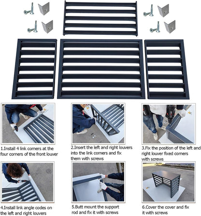 GENERIC Écran De Protection Pour Climatiseur En Aluminium - Clôture D'intimité élégante Pour Climatiseur - Protection Pour Pompe à Chaleur - Solution De Rangement Extérieure