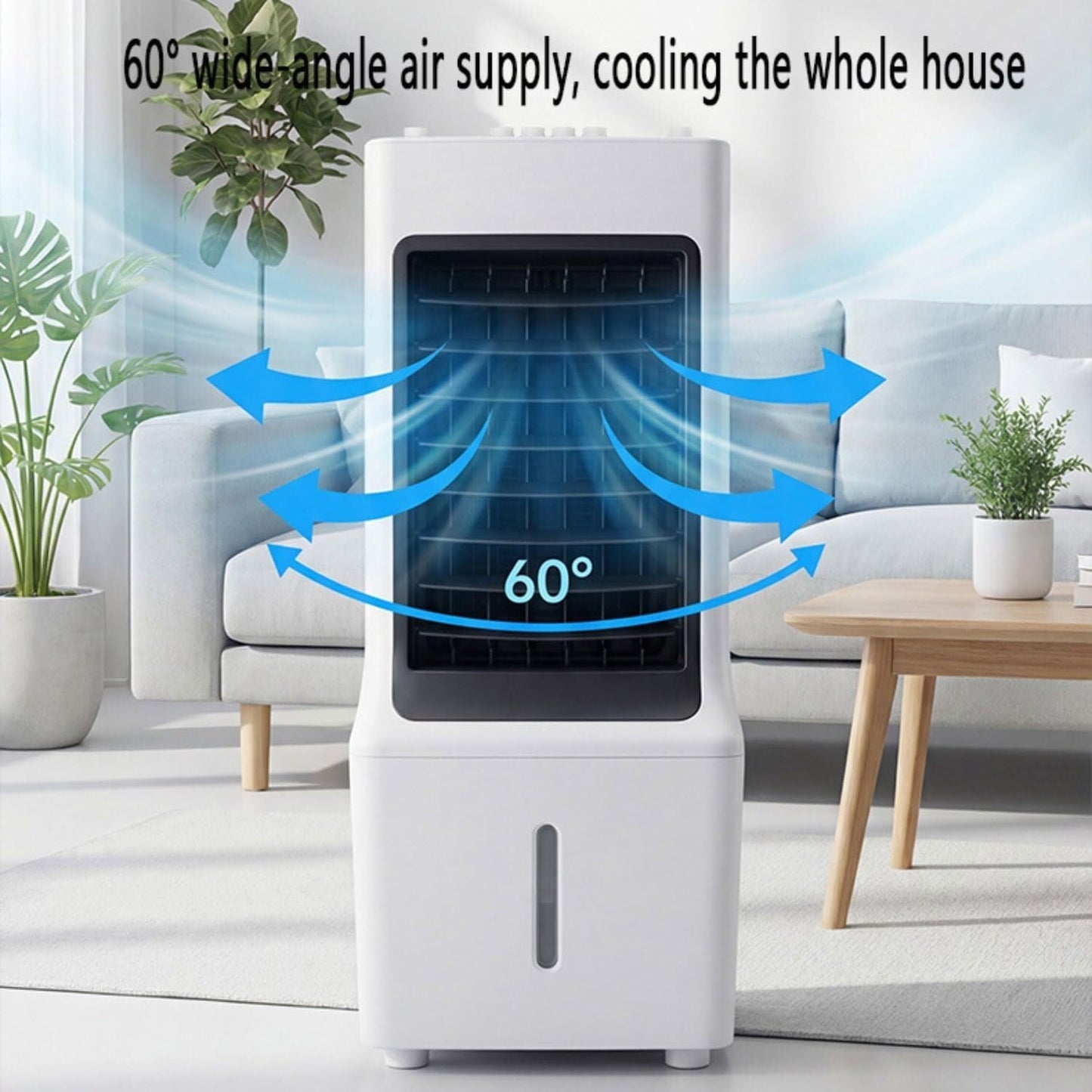 GENERIC Refroidisseur D'air Par évaporation Avec Réservoir D'eau De 12 L, Fonction Silencieuse, 3 Vitesses, Filtre Lavable, Débit D'air De 180 M³/h, Design Portable Pour La Maison Et Le Bureau