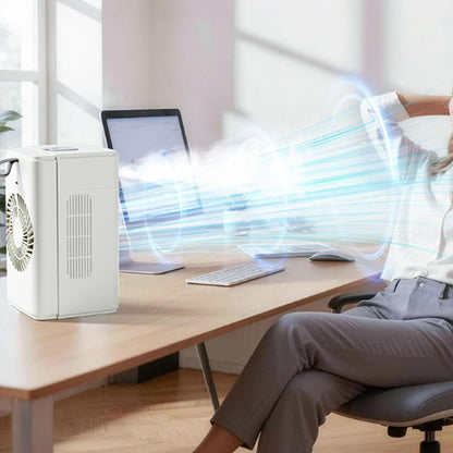  Ventilateur Humidificateur Et RafraîChisseur D'Air Portable Ventilateur Bureau à Refroidissement Par éVaporation Rechargeable Par Usb/Sur Secteur Convient à La Maison Au Bureau