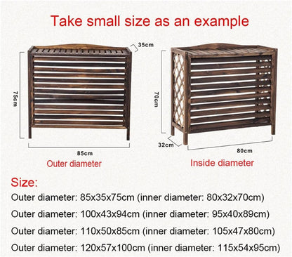  Clôture De Climatiseur De Type Fenêtre, Couvercle De Climatiseur, Coque De Poubelle En Bois Massif, Support De Climatiseur Dissimulé, Support De Fleurs, Grille De Protection