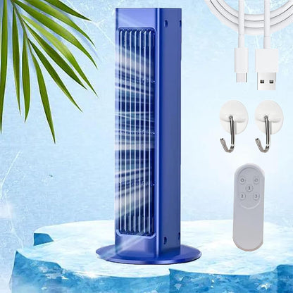  Breezamax Fan Air Cooler, Conception Sans Pales, Autonomie De 3 à 8 Heures, Conception Portable, Trois RéGlages De Vitesse De Vent, Convient à La Maison, Au Bureau Et Au Camping (Blanc)