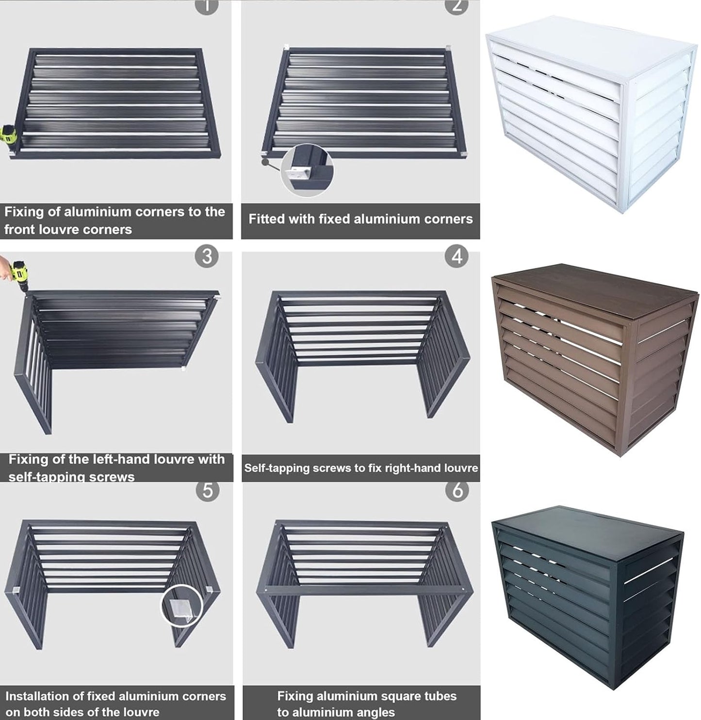 GENERIC Housse De Protection Pour Climatiseur D'extérieur – Isolation En Aluminium Ou Résistant Aux Intempéries Avec Clôture élégante Pour Unités Extérieures, Idéale Pour Toutes Les Saisons