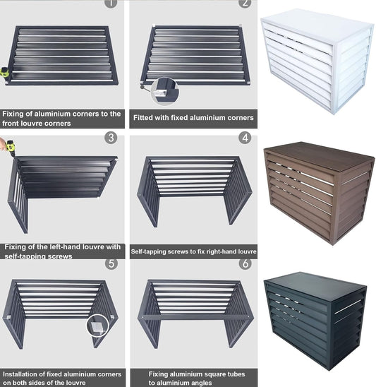 GENERIC Housse De Protection Pour Climatiseur D'extérieur – Isolation En Aluminium Ou Résistant Aux Intempéries Avec Clôture élégante Pour Unités Extérieures, Idéale Pour Toutes Les Saisons