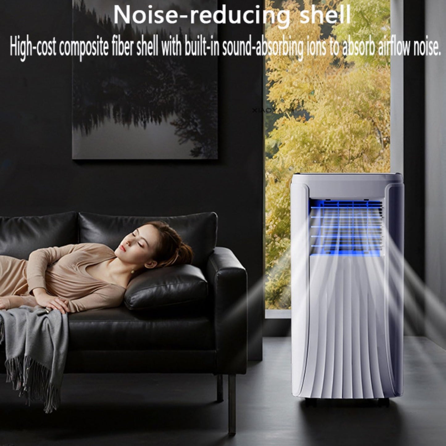 GENERIC Climatiseur Portable Compact Avec Déshumidificateur Et Télécommande, Ventilateur Oscillant à 120° Pour Salle De Refroidissement, Bureau, Voiture