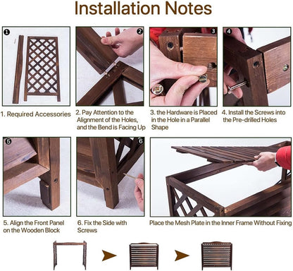 GENERIC Housse De Protection En Bois Pour Climatiseur D'extérieur – Support Robuste En Bois Massif Pour Unités De Climatisation Et Pompes à Chaleur, Grilles De Protection, Clôture Imperméable Et Support De