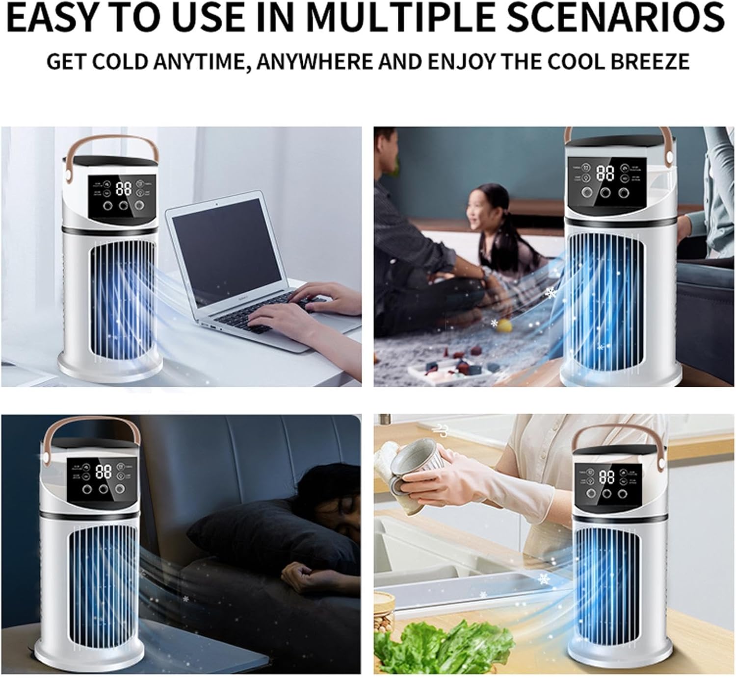  Ventilateur Rafraîchissant USB Portable – Humidificateur D'Air Avec Brume Et 9 Vitesses, Timer 8H, Faible Bruit, Pour Salon, Chambre Et Poste De Travail