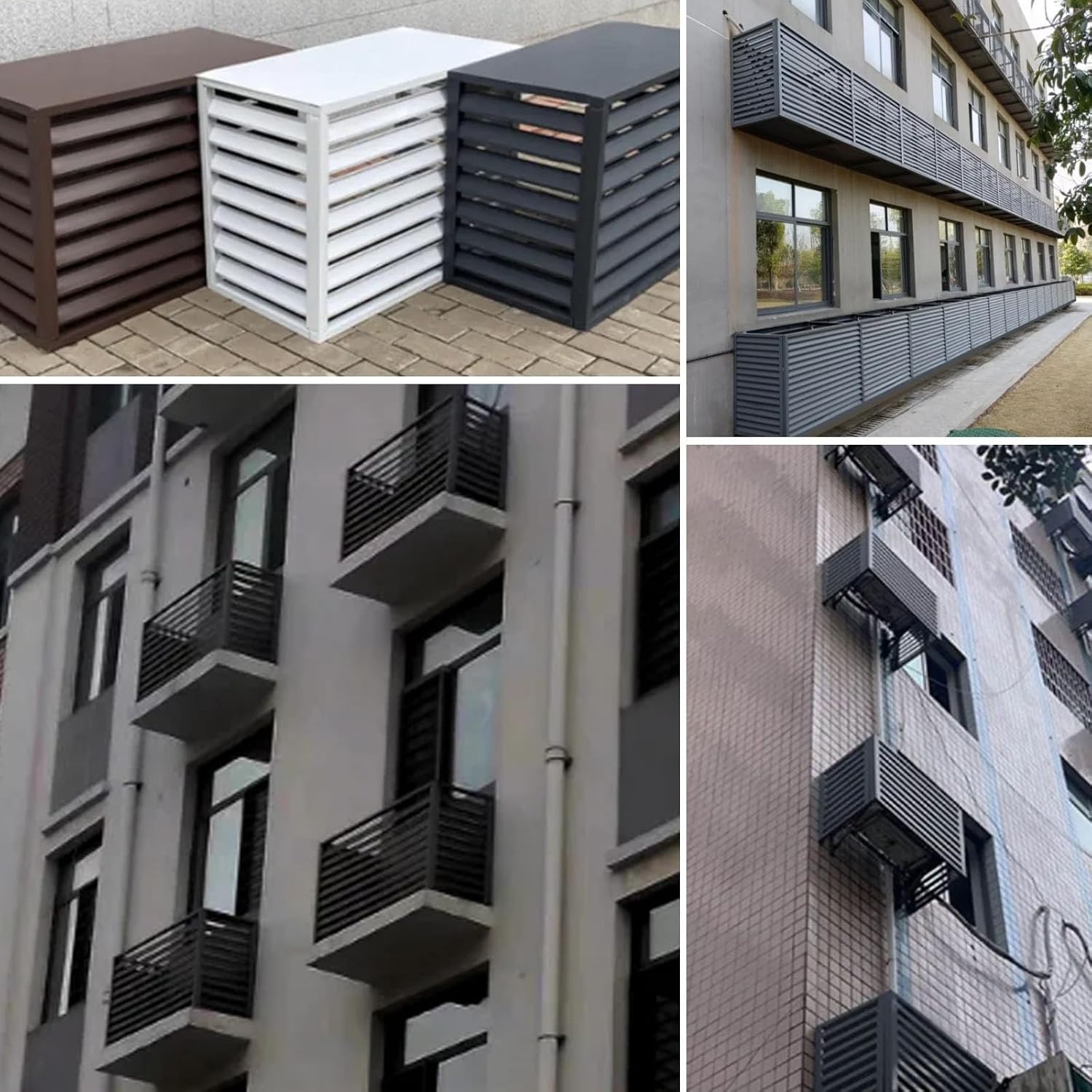 GENERIC Housse De Protection En Aluminium Pour Climatiseur – Protection Extérieure Pour Pompe à Chaleur Résistante Aux Intempéries – Clôture Décorative Pour Une Utilisation En Extérieur