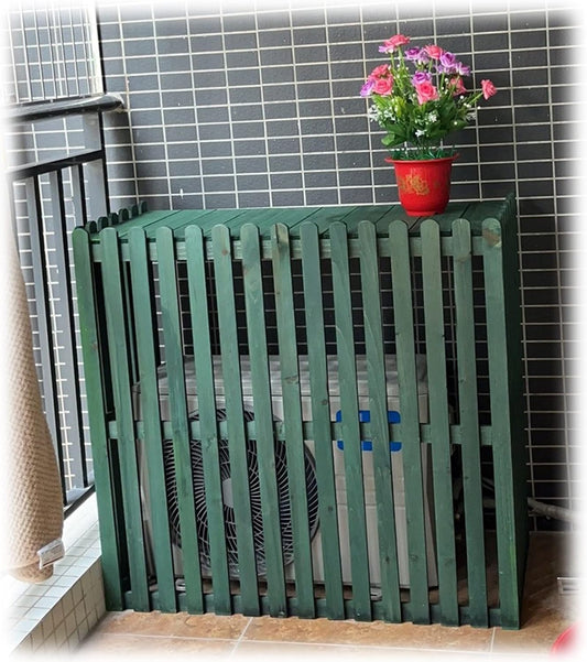  Housse De Climatiseur Résistante Aux Intempéries – Support Décoratif En Bois Massif Et étagère De Rangement Pour Unités Extérieures – 9 Couleurs Disponibles – Protection De L'unité De Condensation