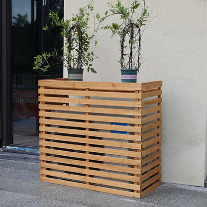 GENERIC Housse De Protection Pour Climatiseur D'extérieur En Bois Massif Avec Persiennes Et Support De Fleurs, Résistante Aux Intempéries, 85 X 35 X 80 Cm, Parfaite Pour La Décoration De Terrasse Et De Jardin