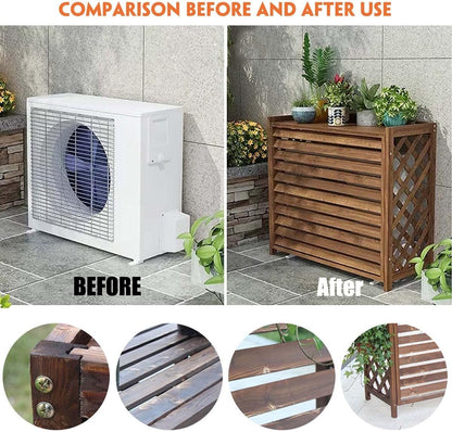  Clôture De Climatisation, Protection Pour Unité Extérieure, Support Pour Plantes Marron, Support à Fleurs En Bois Pour Climatiseur, Volets De Confidentialité
