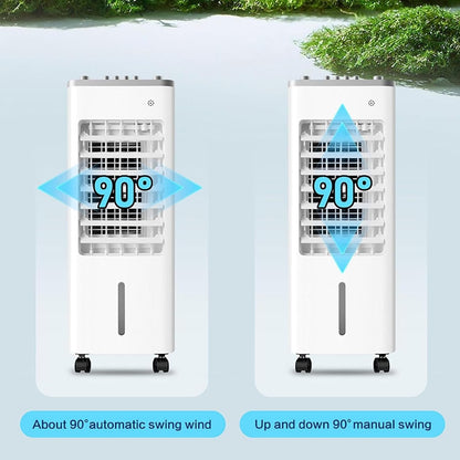  Climatiseur Portable 4-en-1, Rafraîchisseur D'air Par évaporation Avec Réservoir De 6 L, Télécommande, 3 Vitesses Et Roulettes – Idéal Pour La Maison, La Chambre, Le Bureau Ou Le Camping (Black)
