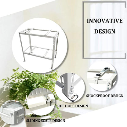  Support Robuste à Double Niveau Pour Climatiseurs Mini Divisés, Base De Pompe à Chaleur Extérieure, Support De Sol Absorbant Les Chocs Pour Une Stabilité Et Une Performance Améliorées