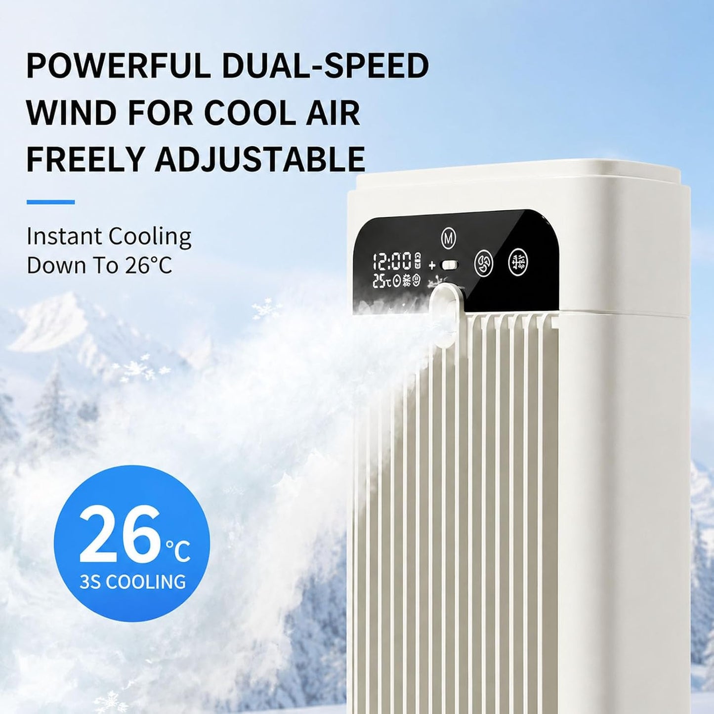  Ventilateur Humidificateur Et RafraîChisseur D'Air Portable Ventilateur Bureau à Refroidissement Par éVaporation Rechargeable Par Usb/Sur Secteur Convient à La Maison Au Bureau