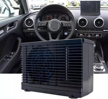  1 Ventilateur Portable Pour Voiture, Climatiseur Par évaporation Avec Eau Glacée, Faible Bruit, Vitesse Réglable, Alimenté Par USB Pour Véhicule, Cabine, Camping, Voyage, ABS Noir
