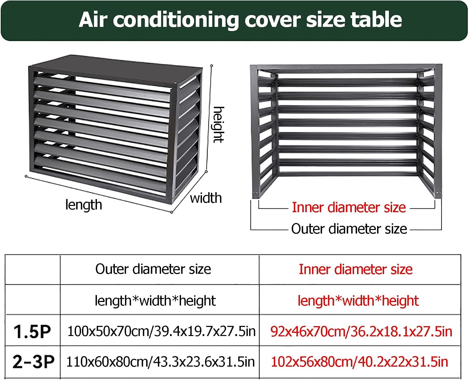  Housse De Protection Pour Climatiseur Extérieur – Protection Contre Les Intempéries – Protection Antivol Pour Climatisation Décorative Pour Unités Extérieures Et Protection élégante De La
