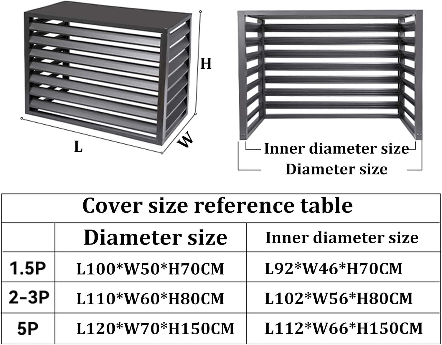  Housse De Protection En Aluminium Robuste Et étanche Pour Climatiseur De Fenêtre, Protection Contre La Poussière, Idéale Pour Les Poubelles Et Les Parterres De Fleurs