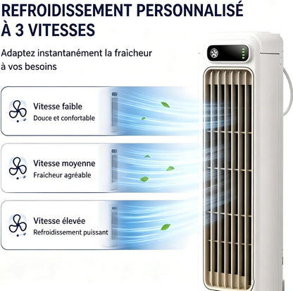  Bricoro Cooling Ace Rafraîchisseur D’Air Portable – Climatiseur Portable USB Avec Écran LED, 3 Vitesses, Refroidisseur D’Air Mural Silencieux Pour Bureau, Chambre, Cuisine Et Maison (Bleu*2)