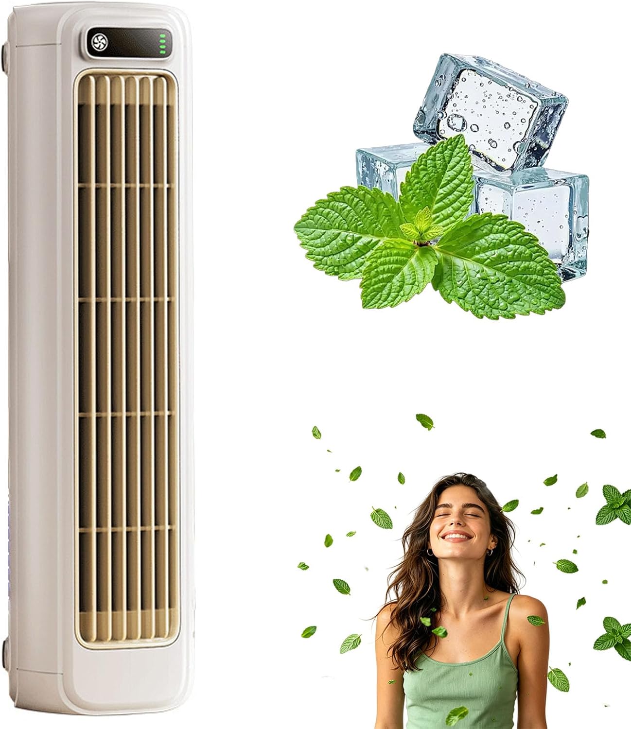  Bricoro Cooling Ace Rafraîchisseur D’Air Portable – Climatiseur Portable USB Avec Écran LED, 3 Vitesses, Refroidisseur D’Air Mural Silencieux Pour Bureau, Chambre, Cuisine Et Maison (Bleu*2)