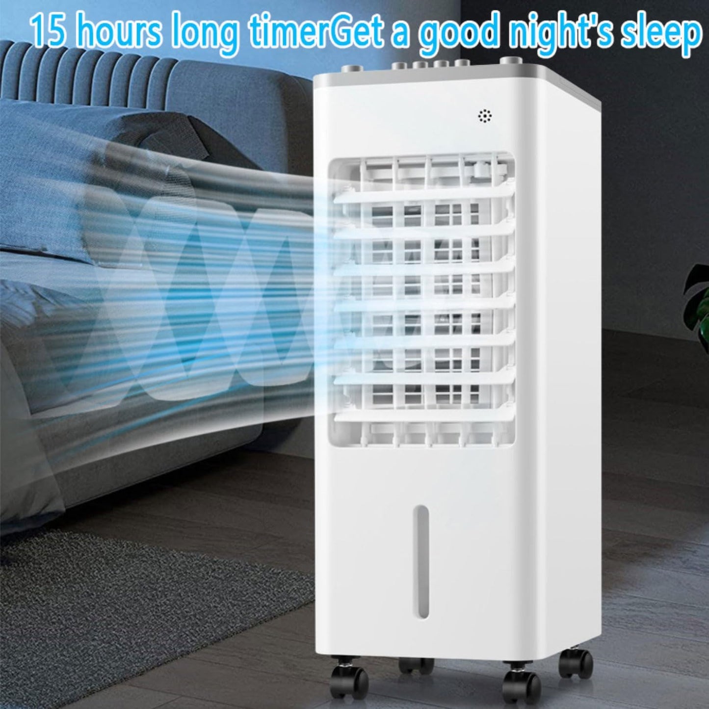 GENERIC Climatiseur Portable à 3 Vitesses, Oscillant à 90°, Fonctionnement Silencieux, Affichage Numérique, Minuterie De 8 Heures, Refroidisseur D'air Par évaporation Avec Ventilateur De Refroidissement à