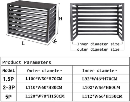 GENERIC Clôture D'intimité Pour Climatiseur Extérieur – Boîtier En Aluminium Avec Porte-fleurs Et Volets à Persiennes Idéal Pour Les Unités De Climatisation, Séparateur D'espace Résistant Aux Intempéries