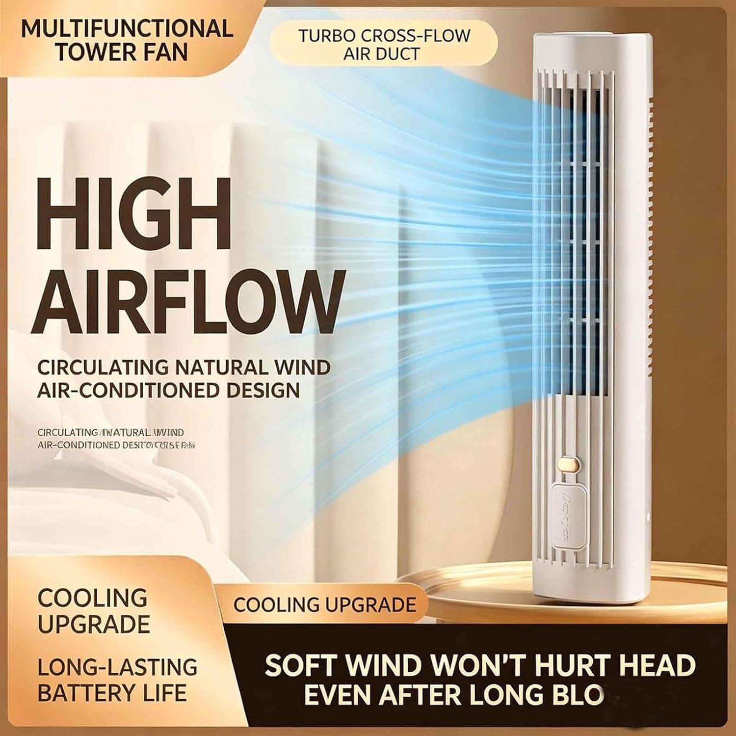  Ventilateur De Bureau Portable, 3 Vitesses, Utilisation Horizontale Et Verticale, Pour Bureau, Salon, Chambre, Extérieur