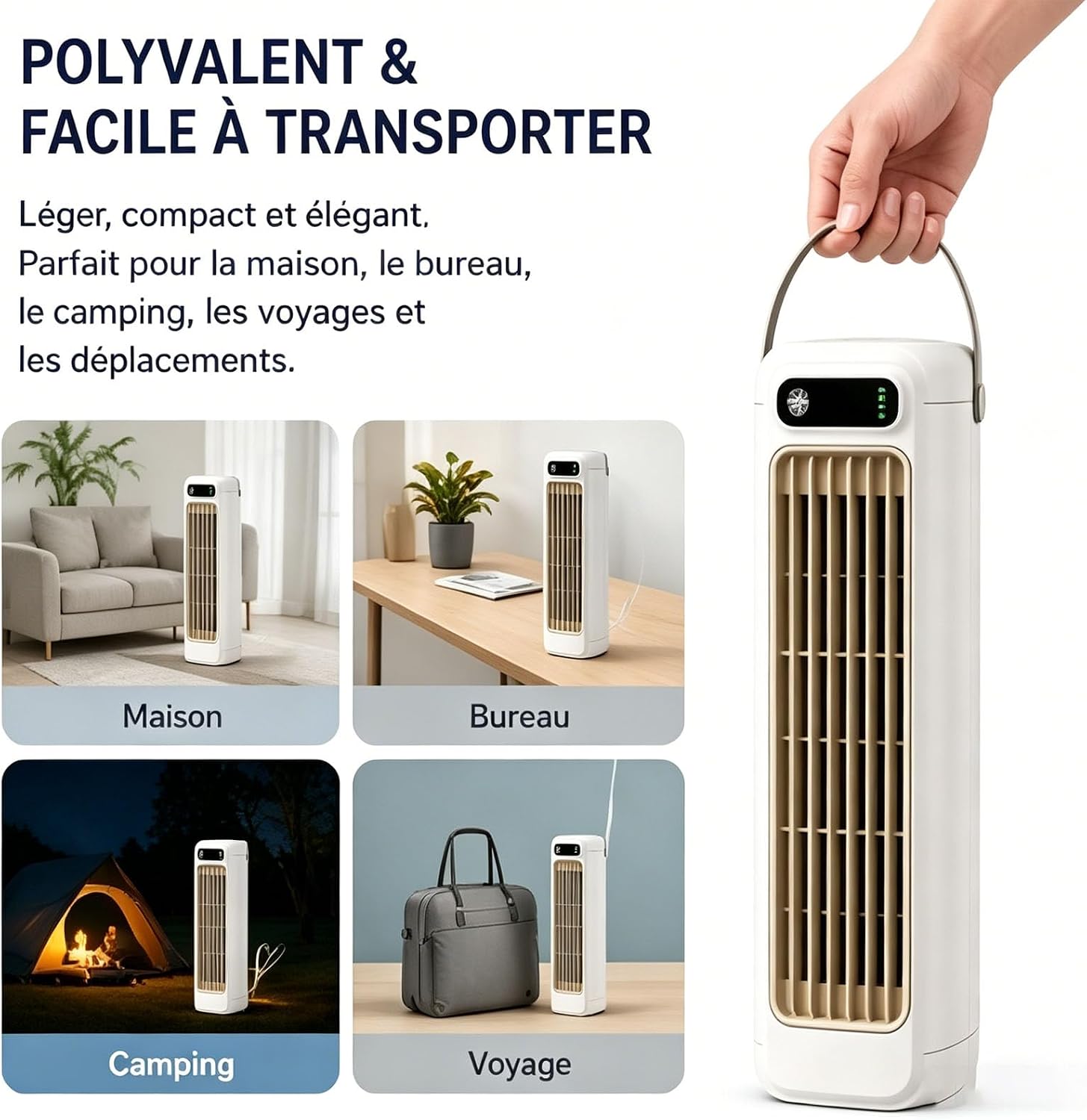  Bricoro Cooling Ace Rafraîchisseur D’Air Portable – Climatiseur Portable USB Avec Écran LED, 3 Vitesses, Refroidisseur D’Air Mural Silencieux Pour Bureau, Chambre, Cuisine Et Maison (Bleu*2)