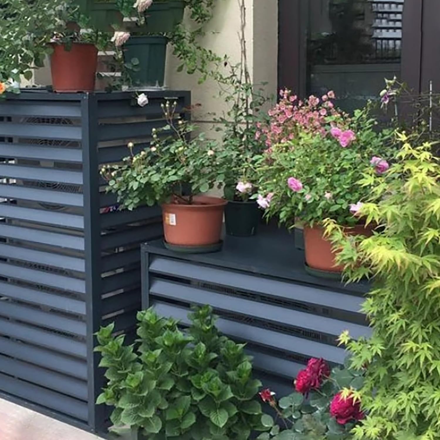  Couvertures En Aluminium Pour Unités Extérieures Résistantes Aux Intempéries Pour Climatiseur Et Pompe à Chaleur, Mini Housse Séparée, Protection Extérieure Durable, Compatible Avec Clôture D'intimité