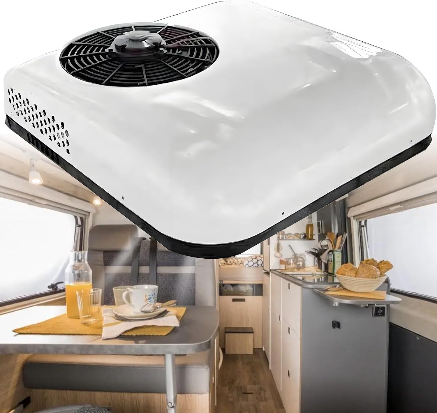  Climatiseur De Toit Avec Compresseur Scroll, Faible Niveau Sonore, Refroidissement De Stationnement 12V/24V Pour Camping-Cars, Camions, Fourgonnettes Et Remorques à Bateaux