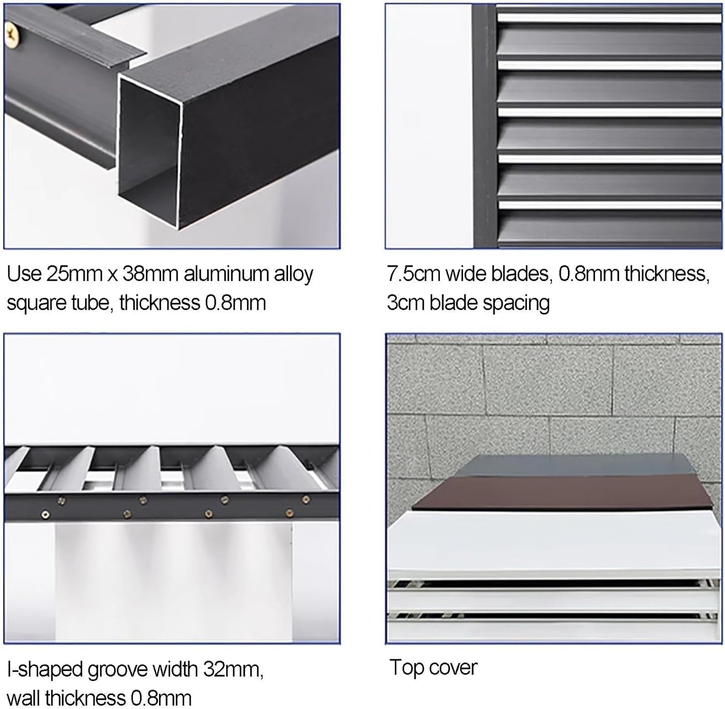 GENERIC Protection De Clôture Pour Climatiseur Extérieur – Boîtier De Protection Pour Unités De Climatisation Et Poubelles, Support Polyvalent Pour Plantes, Gris (110 X 60 X 80 Cm)