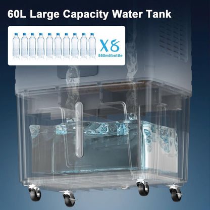 GENERIC Refroidisseur D'air Par évaporation, Réservoir D'eau De 60 L, Oscillation à 120°, 3 Modes Et Vitesses Du Vent – Refroidisseur De Marais Commercial Extérieur