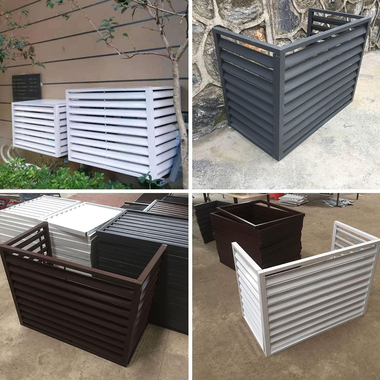 GENERIC Mini Housse De Climatiseur En Aluminium Pour Climatiseur, Protection Contre La Poussière Pour Unités De Climatisation, Pompe à Chaleur, Persienne, Bouclier De Clôture, Cachette, Utilisation En