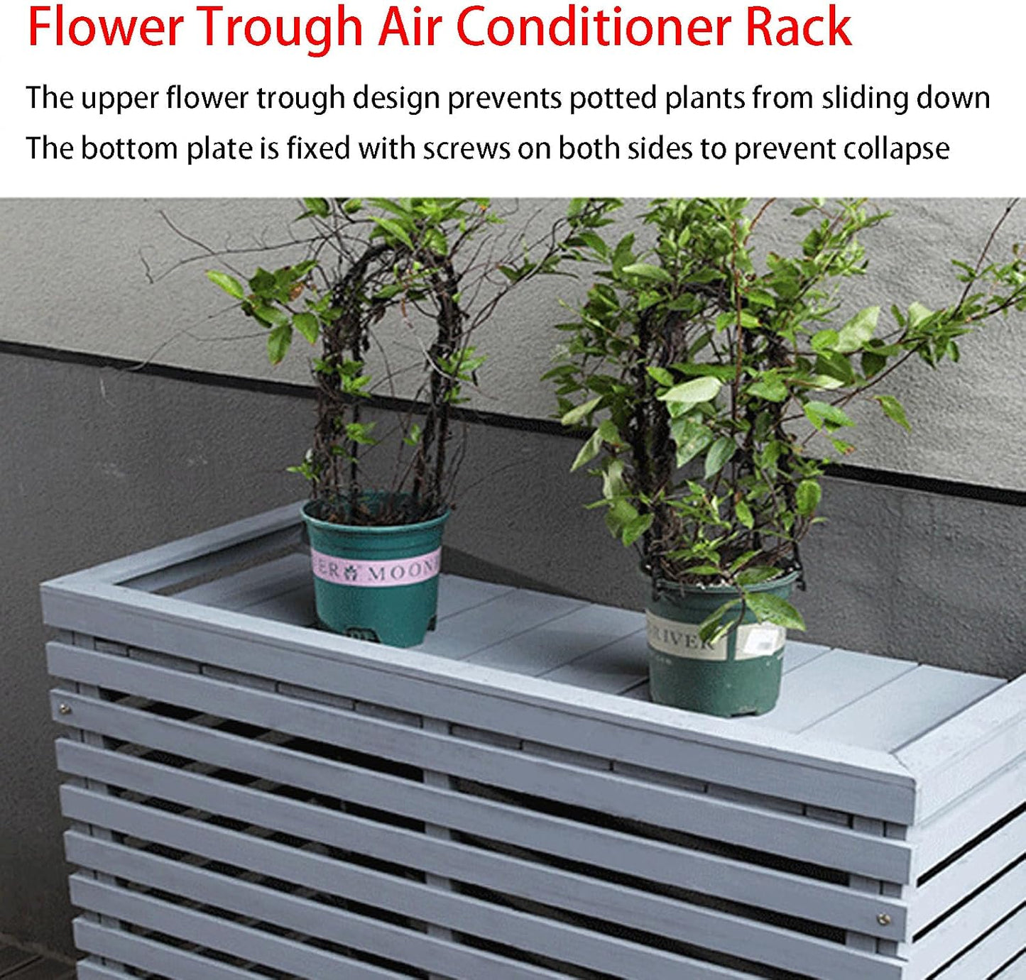 GENERIC Housse De Protection Pour Climatiseur Extérieur – Bouclier En Bois Robuste Pour Unité De Climatisation, Clôture D'intimité Intérieure Et Extérieure Pour Climatisation, Protection Contre Les