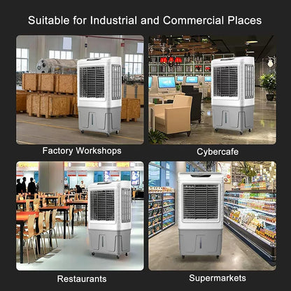  Climatiseur Portable 3 En 1, Refroidisseur D'air Par évaporation, Ventilateur D'extérieur, Oscillant à 120°, 3 Vitesses, Pour Patio, Garage, Industrie, Usage Commercial
